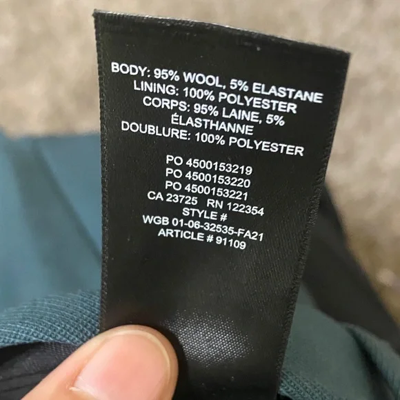 Aritzia Agency pants - BABATON blue/green Tailored Wide-Leg Trousers - Picture 10 of 12